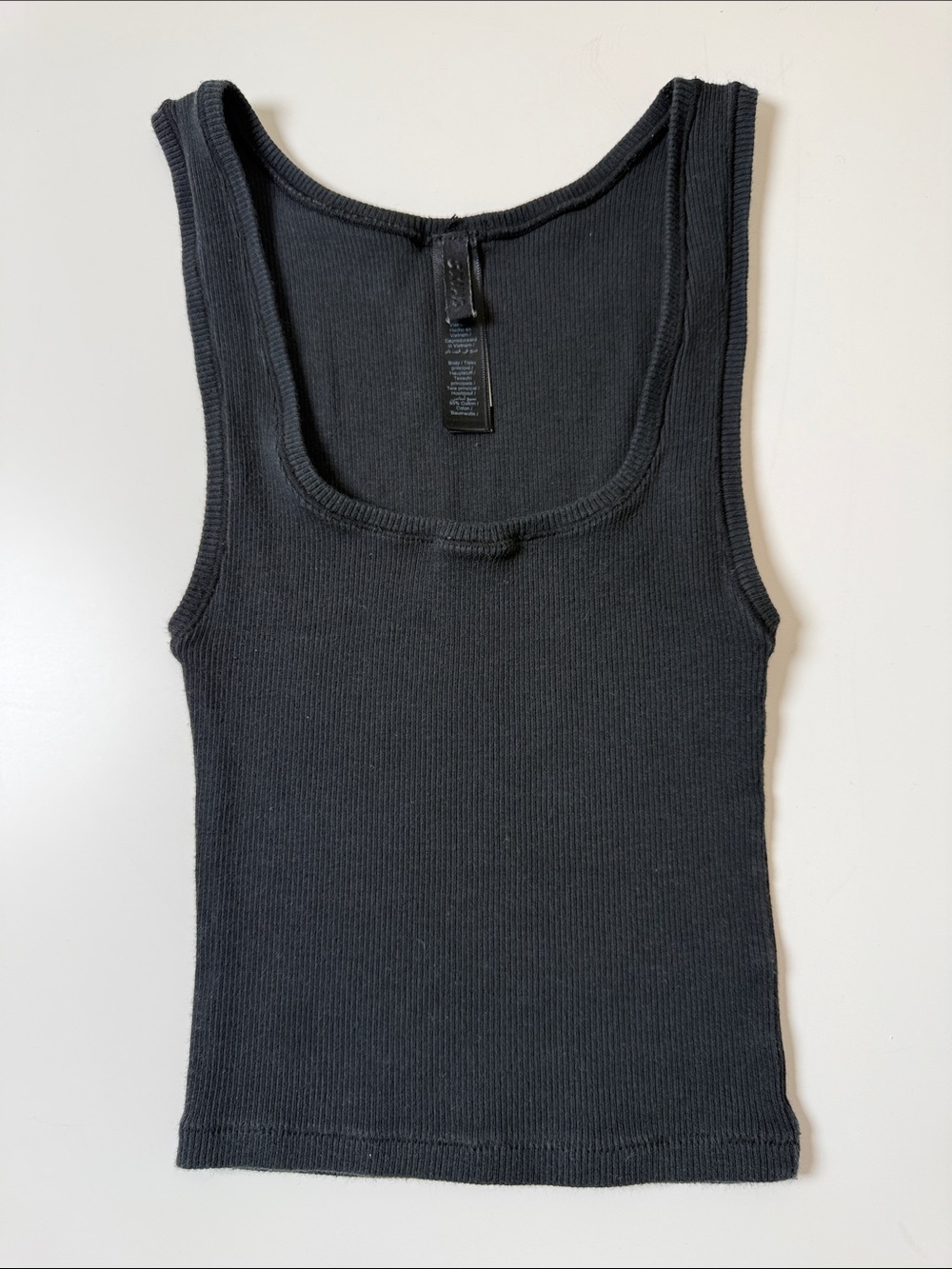 SKIMS | Cotton Rib Tank Top | Black | Size XXS